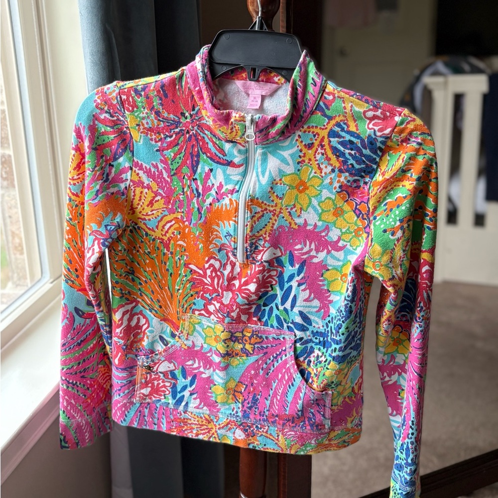 Lilly Pulitzer Girl’s Popover Swim Rashguard, size XL 12-14